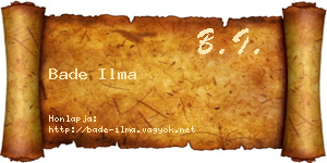 Bade Ilma névjegykártya